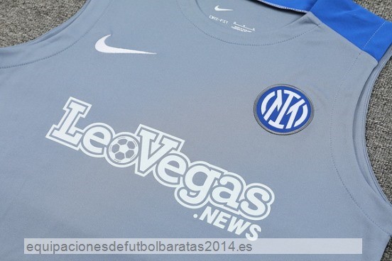 Nuevo Entrenamiento Sin Mangas Inter Milan 24/25 Gris Azul Baratas